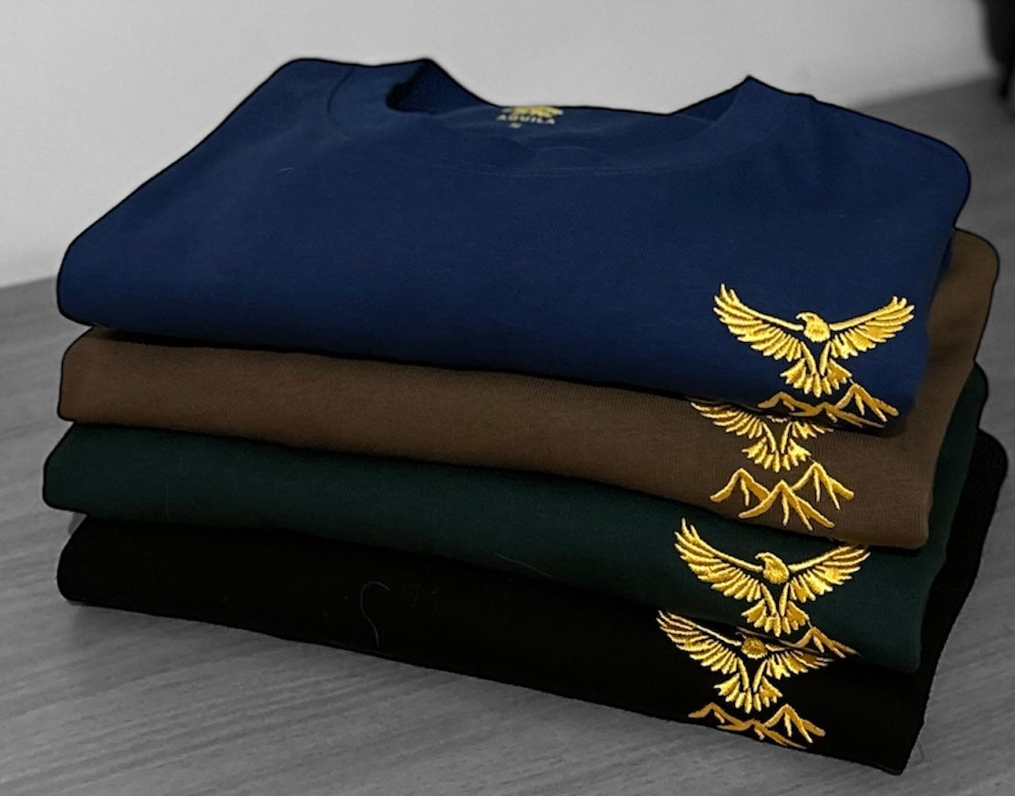 Tee shirt oversized 100% heavy cotton - mountain infinity design- AQUILA