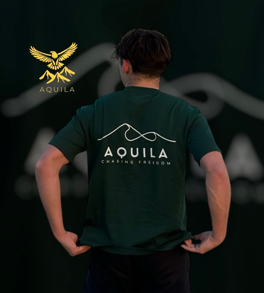Tee shirt oversized 100% heavy cotton - mountain infinity design- AQUILA