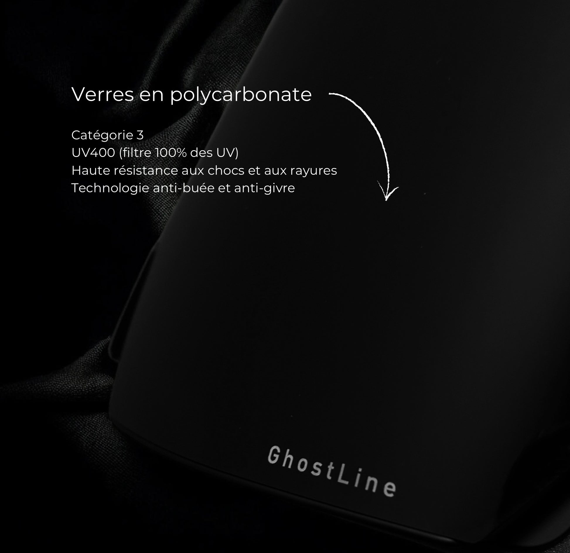 masque de ski "ghostline" AQUILA outdoor, détails des verres catégorie 3